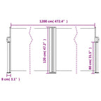 Tenda da Sole Laterale Retrattile Terracotta 120x1200 cm