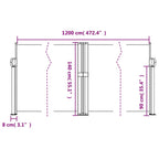 Tenda da Sole Laterale Retrattile Terracotta 140x1200 cm