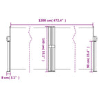 Tenda da Sole Laterale Retrattile Verde Scuro 140x1200 cm