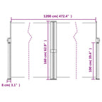 Tenda da Sole Laterale Retrattile Bianca 160x1200 cm
