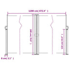Tenda da Sole Laterale Retrattile Terracotta 180x1200 cm