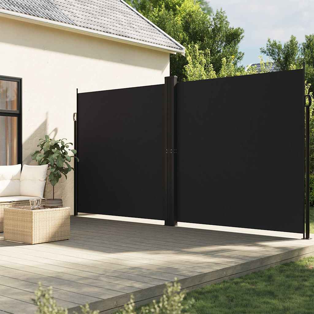 Tenda da Sole Laterale Retrattile Nera 200x1200 cm