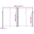 Tenda da Sole Laterale Retrattile Blu 200x1200 cm