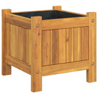 Fioriera Giardino con Rivestimento 31x31x30 cm Massello Acacia