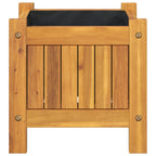 Fioriera Giardino con Rivestimento 31x31x30 cm Massello Acacia