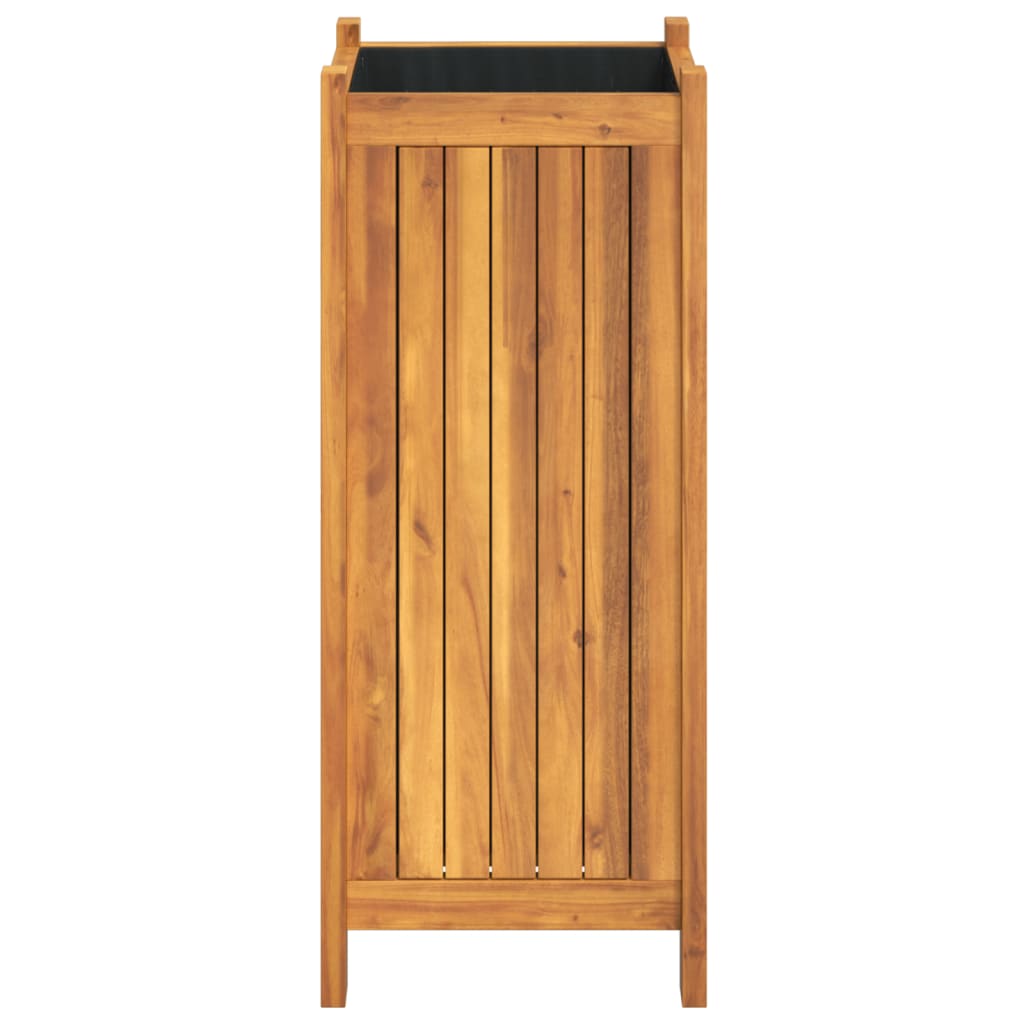 Fioriera Giardino con Rivestimento 31x31x75 cm Massello Acacia