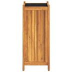 Fioriera Giardino con Rivestimento 31x31x75 cm Massello Acacia