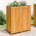 Fioriera Giardino con Rivestimento 84x42x100 cm Massello Acacia