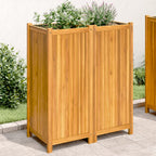 Fioriera Giardino con Rivestimento 84x42x100 cm Massello Acacia