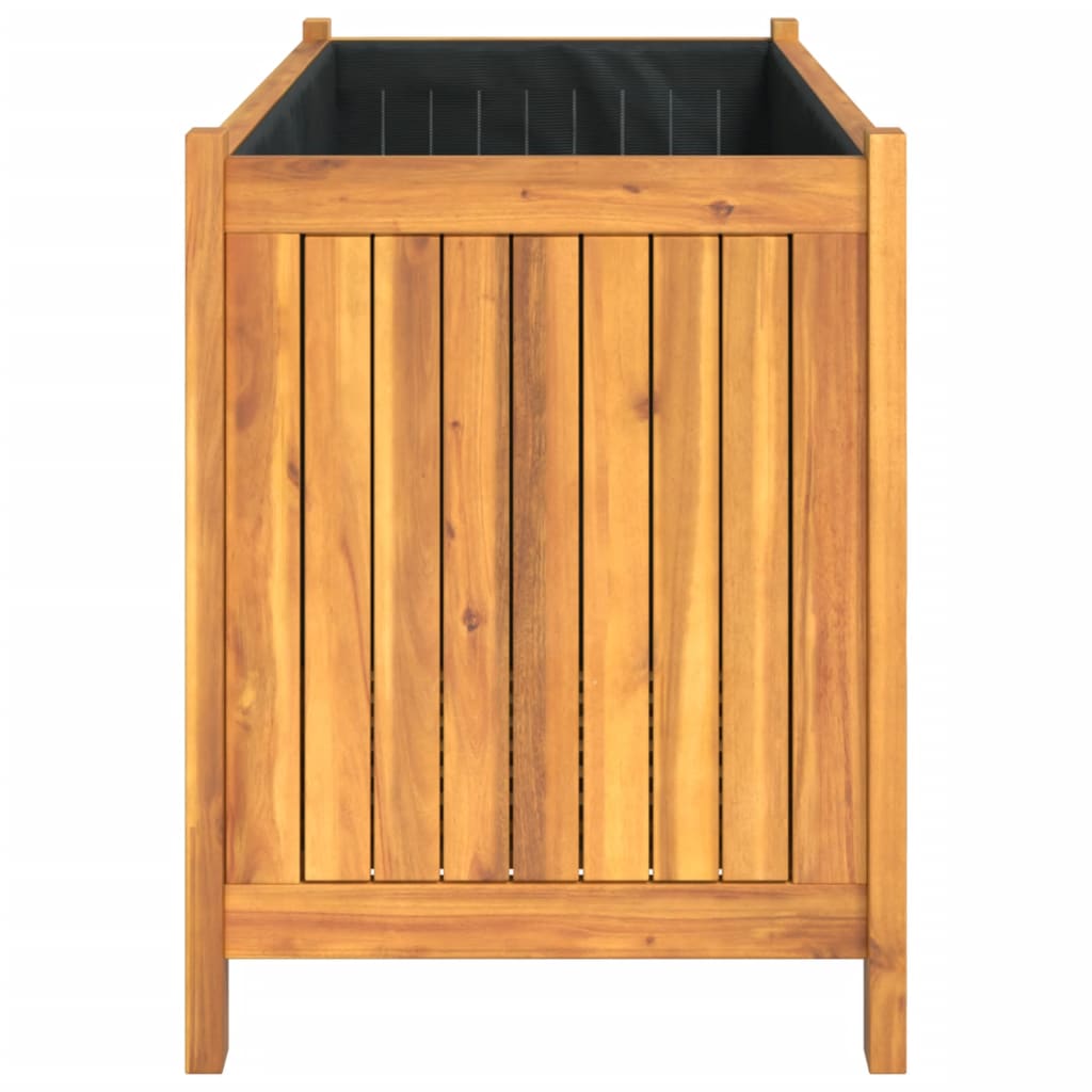 Fioriera Giardino con Rivestimento 99,5x38x50cm Massello Acacia