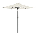 Ombrellone Giardino con Palo in Acciaio Bianco 225x225x212 cm