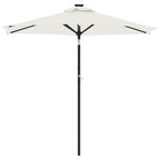 Ombrellone Giardino con Palo in Acciaio Bianco 225x225x212 cm