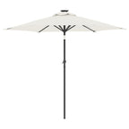 Ombrellone Giardino con Palo in Acciaio Bianco 225x225x212 cm