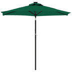 Ombrellone Giardino con Palo in Acciaio Verde 225x225x212 cm