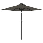 Ombrellone Giardino con Palo in Acciaio Antracite 225x225x212cm