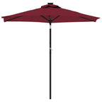 Ombrellone Giardino con Palo Acciaio Rosso Bordò 225x225x212 cm