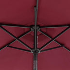 Ombrellone Giardino con Palo Acciaio Rosso Bordò 225x225x212 cm