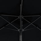 Ombrellone Giardino con Palo in Acciaio Nero 225x225x212 cm