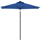 Ombrellone Giardino con Palo in Acciaio Azzurro 225x225x212 cm