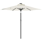 Ombrellone Giardino con LED Palo Acciaio Bianco 225x225x212 cm