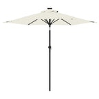 Ombrellone Giardino con LED Palo Acciaio Bianco 225x225x212 cm