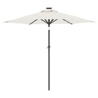 Ombrellone Giardino con LED Palo Acciaio Bianco 225x225x212 cm