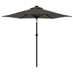 Ombrellone Giardino LED Palo Acciaio Antracite 225x225x212 cm