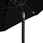 Ombrellone Giardino con LED Palo Acciaio Nero 225x225x212 cm