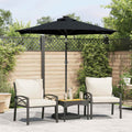 Ombrellone Giardino con LED Palo Acciaio Nero 225x225x212 cm