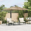 Ombrellone Giardino con Palo in Acciaio Marrone 246x246x230 cm