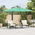 Ombrellone Giardino con Palo in Acciaio Verde 246x246x230 cm