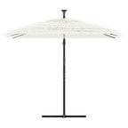 Ombrellone Giardino con Palo in Acciaio Bianco 246x246x230 cm