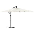 Ombrellone Giardino con Palo in Acciaio Bianco 269x269x235 cm