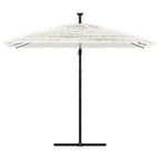 Ombrellone Giardino con Palo in Acciaio Bianco 269x269x235 cm