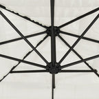 Ombrellone Giardino con Palo in Acciaio Bianco 290x290x238 cm