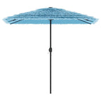 Ombrellone Giardino con Palo in Acciaio Blu 248x248x248 cm