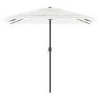 Ombrellone Giardino con Palo in Acciaio Bianco 248x248x248 cm