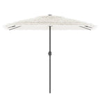 Ombrellone Giardino con Palo in Acciaio Bianco 300x200x250 cm