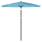 Ombrellone Giardino con Palo in Acciaio Blu 223x223x213 cm