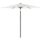 Ombrellone Giardino con Palo in Acciaio Bianco 223x223x213 cm