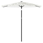 Ombrellone Giardino con Palo in Acciaio Bianco 223x223x213 cm