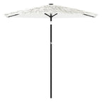 Ombrellone Giardino con Palo in Acciaio Bianco 268x268x226 cm