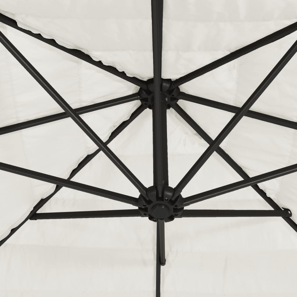 Ombrellone Giardino con Palo in Acciaio Bianco 268x268x226 cm
