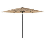 Ombrellone Giardino con Palo in Acciaio Marrone 288x288x225 cm
