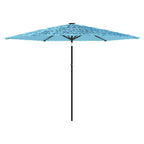 Ombrellone Giardino con Palo in Acciaio Blu 288x288x225 cm