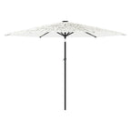 Ombrellone Giardino con Palo in Acciaio Bianco 288x288x225 cm