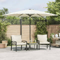 Ombrellone Giardino con Palo in Acciaio Bianco 288x288x225 cm