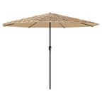 Ombrellone Giardino con Palo in Acciaio Marrone 324x324x247 cm