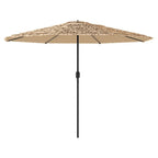 Ombrellone Giardino con Palo in Acciaio Marrone 324x324x247 cm