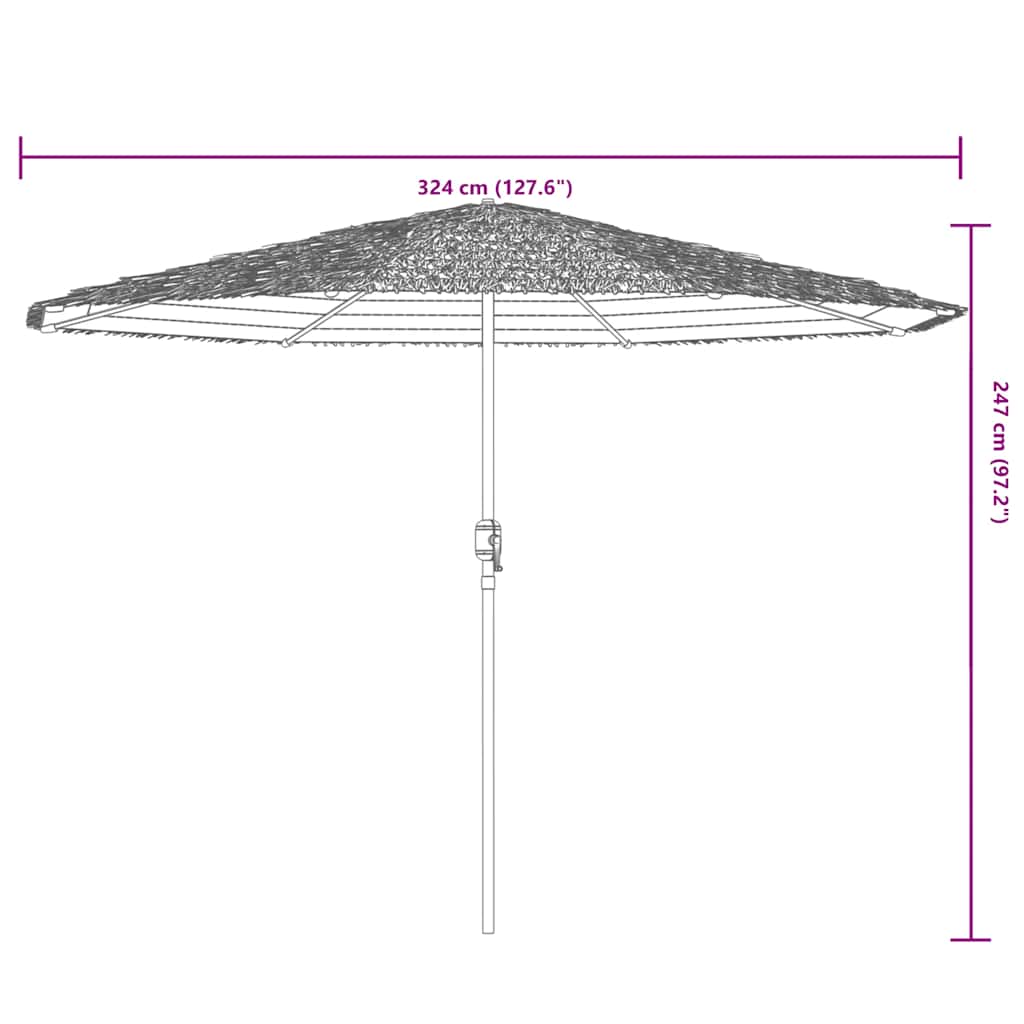 Ombrellone Giardino con Palo in Acciaio Verde 324x324x247 cm